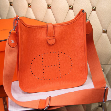Hermes Evelyne III Togo Skórzana Torba na Ramię Pomarańczowa