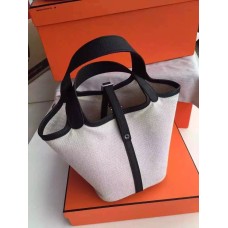 Hermes Picotin Lock Canvas Czarny