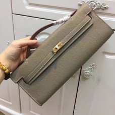 Torebka YSL z frędzlami i łańcuszkiem, 22 cm, gładka skóra, czarno-srebrna