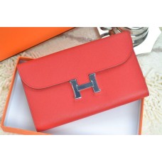 Portfel Hermes H Czerwony Srebrny