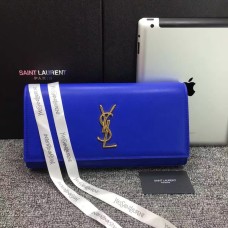 Kopertówka YSL Saint Laurent 27 cm, gładka skóra, niebieska