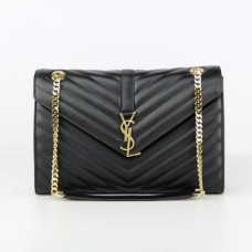 YSL Saint Laurent Klasyczna Duża Torebka z Monogramem Czarna 31 cm