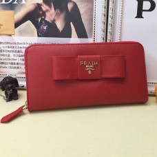 Portfel Prada Zip Around L0506 Czerwony