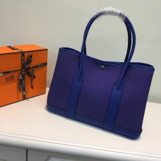 Torebka płócienna Hermes Garden Party 36 cm w kolorze elektrycznym niebieskim