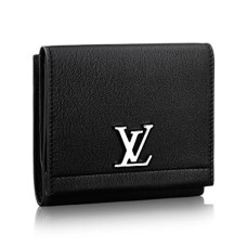 Kompaktowy portfel Louis Vuitton Lockme II M64309 Skóra Taurillon