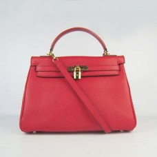 Torebka Hermes Kelly 32cm Togo Leather w kolorze czerwonym/złotym