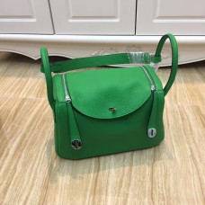 Torebka Hermes Lindy 30cm zielono-srebrna