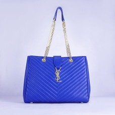 Torba na zakupy YSL Saint Laurent Monogram w kolorze niebieskim