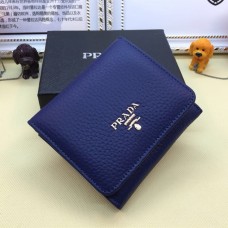 Portfel skórzany Prada Trifold 1M0176 niebieski