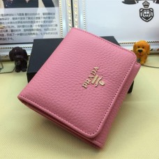 Portfel skórzany Prada Trifold 1M0176 Różowy