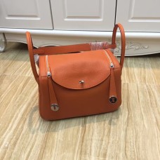 Torebka Hermes Lindy 30cm pomarańczowo-srebrna