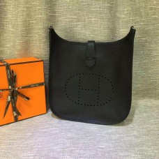 Hermes Evelyne III Togo Skórzana Torba na Ramię Czarna