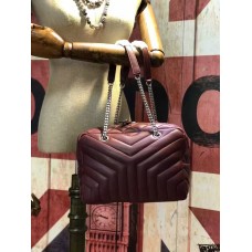 Torebka YSL na łańcuszku 27 cm bordowa