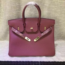 Torebka Hermes Birkin 30cm Togo ze skóry bordowo-złotej