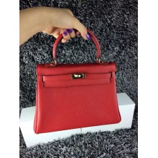 Hermes Kelly 25cm Togo Skóra Czerwone Złoto