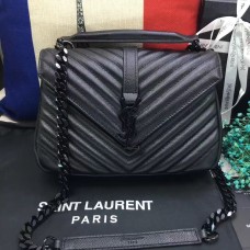 Torba na ramię YSL z uchwytem u góry 24 cm, czarna