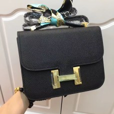 Torebka Hermes Constance 23 cm, skóra Epsom, czarno-złota