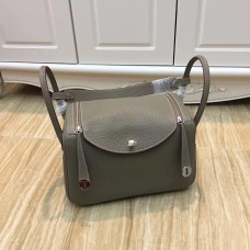 Torebka Hermes Lindy 30cm szaro-srebrna