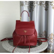 Plecak skórzany Prada 1129 ciemnoczerwony