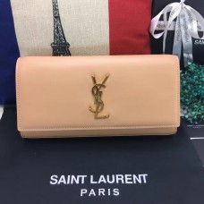 Kopertówka YSL Saint Laurent 27 cm z gładkiej skóry w kolorze moreli