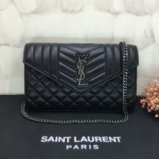 Torebka YSL na łańcuszku typu crossbody, 22,5 cm, czarna