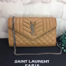 Torebka YSL na łańcuszku typu crossbody, 22,5 cm, morelowa