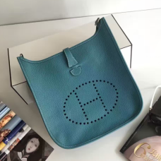 Hermes Evelyne III Togo Skórzana Torba na Ramię Niebieska