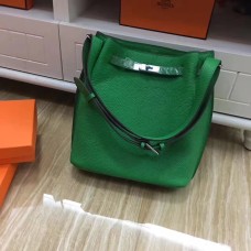 Hermes So Kelly 28cm Togo Skórzana Torba na Ramię Zielono-Srebrna