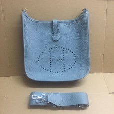 Hermes Evelyne III Togo Skórzana Torba na Ramię Niebieska Lin