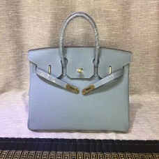 Torebki Hermes Birkin 30cm Togo ze skóry niebieskiej Lin Gold