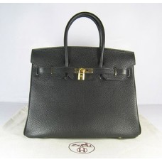 Torebki Hermes Birkin 35cm Togo skórzane czarno-złote