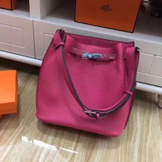 Hermes So Kelly 28 cm Togo Skórzana Torba na Ramię Hot Pink Silver