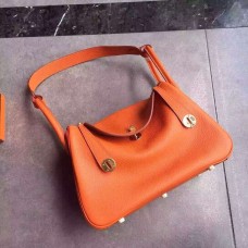 Torebka Hermes Lindy 30cm Pomarańczowo-Złota