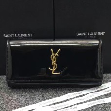 Kopertówka YSL ze skóry lakierowanej 27 cm, czarna