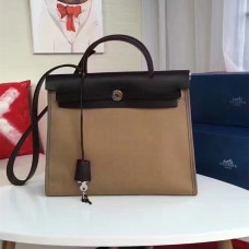 Torba płócienna Hermes Herbag 31 cm w kolorze khaki