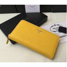 Portfel Prada Zipper 1M0506 Żółty