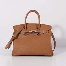 Torebka Hermes Birkin 30 cm, skóra Togo, pasek, jasnokawowy, złoty