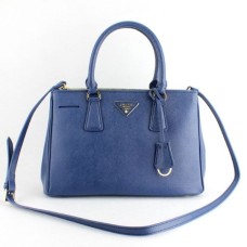 Prada Galleria Torba 1801 Skóra Saffiano 30 cm Ciemnoniebieski