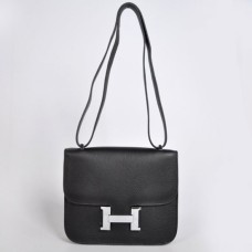 Torebka Hermes Constance 23 cm Togo Leather Black Silver