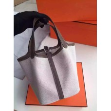 Hermes Picotin Lock Canvas Ciemnoszary