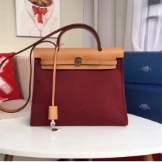 Torba płócienna Hermes Herbag 31 cm w kolorze bordowym
