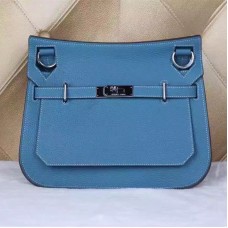 Hermes Jypsiere 28cm Torba na ramię Niebiesko-srebrna