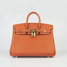 Torebka Hermes Birkin 25cm 6068 pomarańczowo-złota