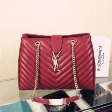 Torba na zakupy YSL Saint Laurent Monogram Burgund