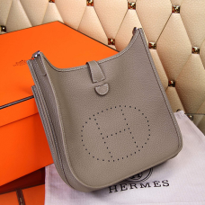 Hermes Evelyne III Togo Skórzana Torba na Ramię Szara