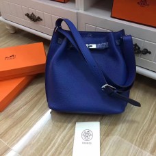 Hermes So Kelly 28cm Togo Skórzana Torba na Ramię Elektryczny Niebieski Srebrny