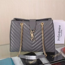 YSL Saint Laurent Monogram Torba na zakupy Szara