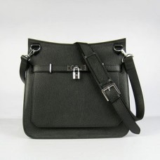 Hermes Jypsiere 28cm Torba na ramię Czarno-srebrna