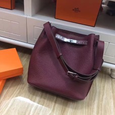Hermes So Kelly 28cm Togo Skórzana Torba na Ramię Burgundowo-Srebrna