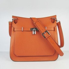 Hermes Jypsiere 28cm Torba na ramię Pomarańczowo-srebrna
